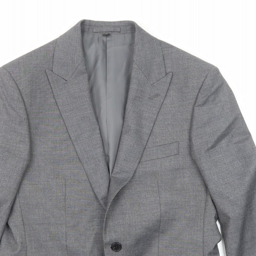 Marks and Spencer Mens Grey Polyester Jacket Suit Jacket Size 38 Regular
