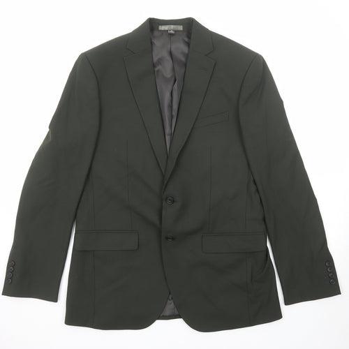 Marks and Spencer Mens Green Polyester Jacket Suit Jacket Size 40 Regular