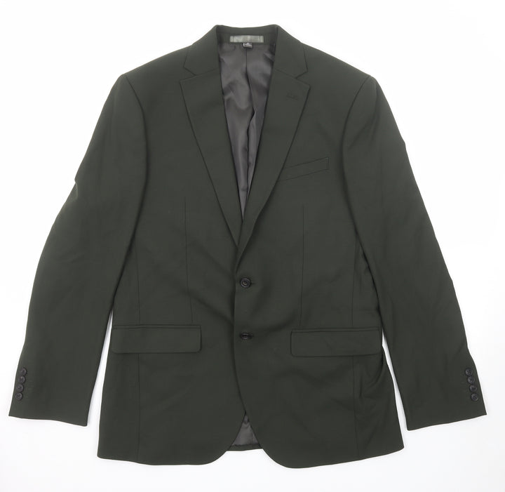 Marks and Spencer Mens Green Polyester Jacket Suit Jacket Size 40 Regular