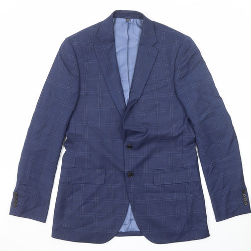 Marks and Spencer Mens Blue Striped Polyester Jacket Suit Jacket Size 40 Regular