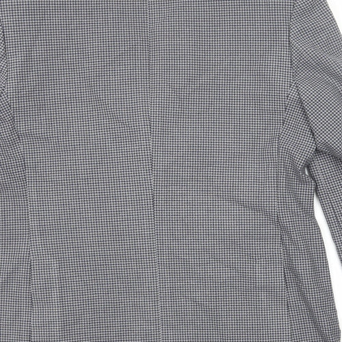 Marks and Spencer Mens Black Check Polyester Jacket Blazer Size 40 Regular