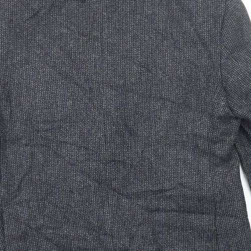 Marks and Spencer Mens Blue Geometric Wool Jacket Suit Jacket Size 40 Regular
