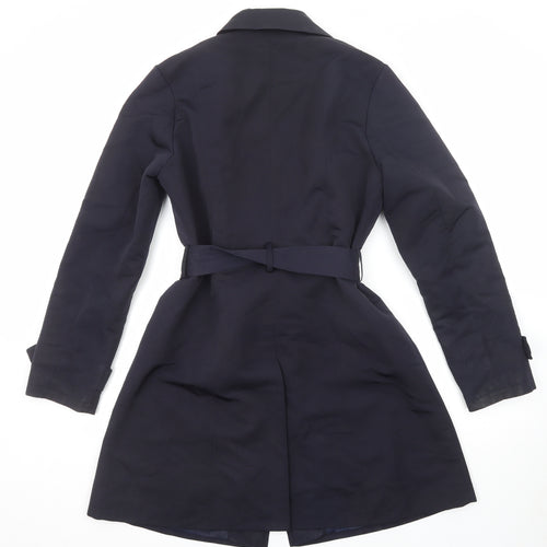 Marks and Spencer Womens Blue Trench Coat Coat Size 12 Button
