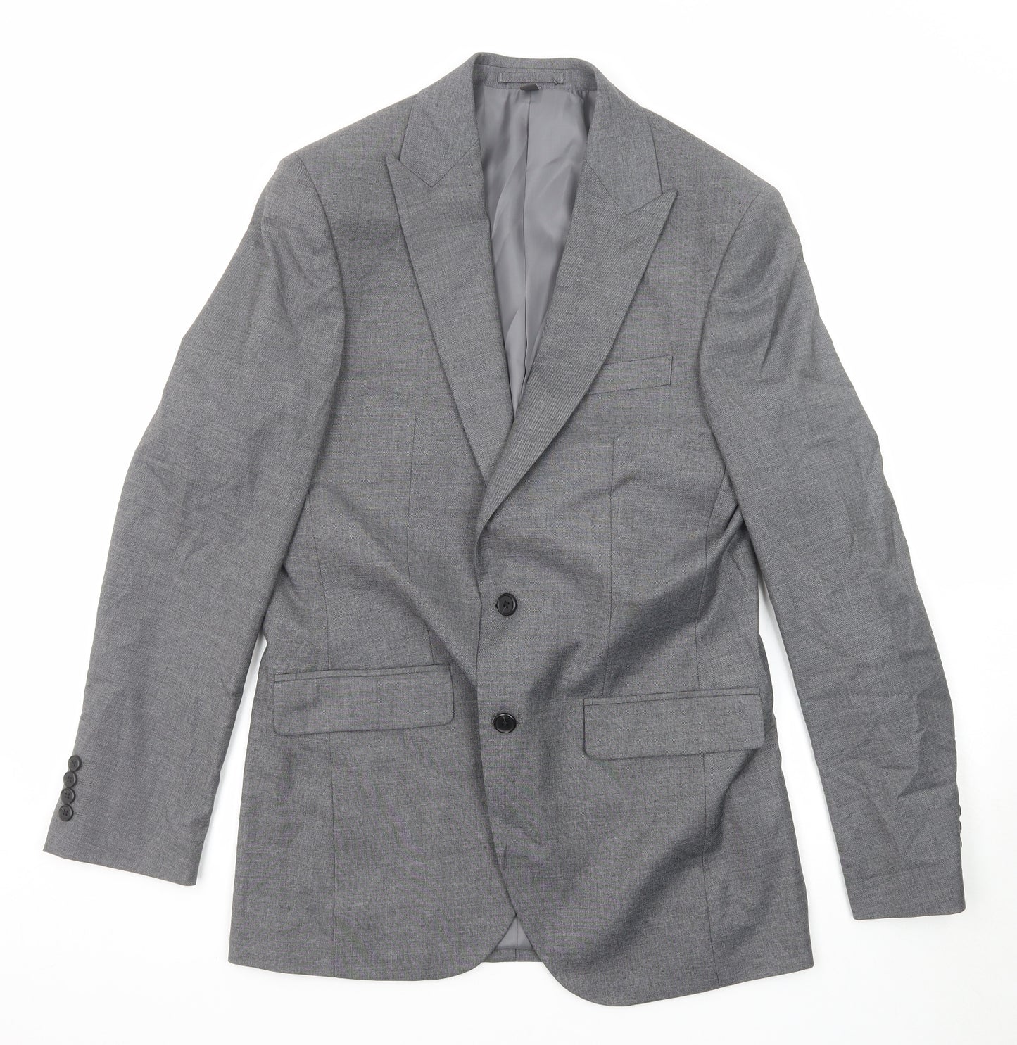 Marks and Spencer Mens Grey Polyester Jacket Suit Jacket Size 38 Regular