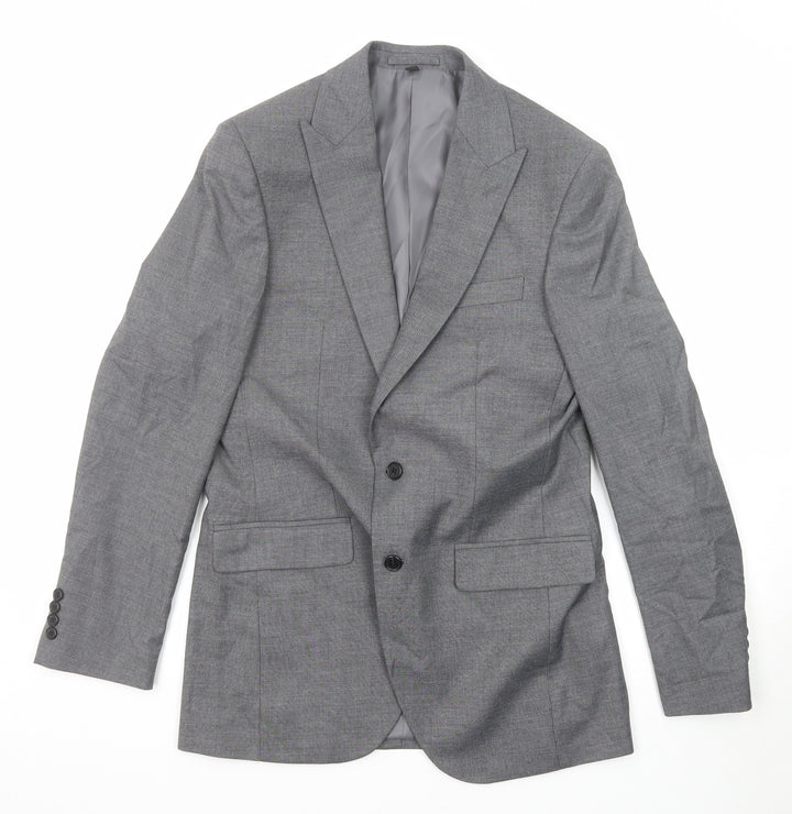 Marks and Spencer Mens Grey Polyester Jacket Suit Jacket Size 38 Regular