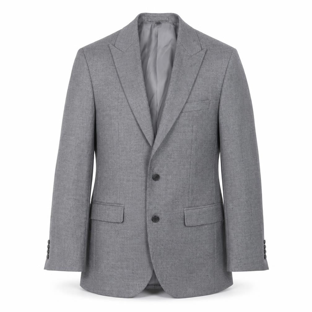 Front view of Marks & Spencer men’s grey polyester jacket suit jacket, size 38, regular