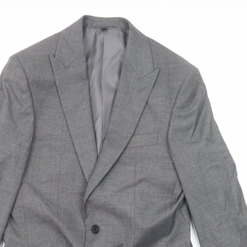 Marks and Spencer Mens Grey Polyester Jacket Suit Jacket Size 38 Regular