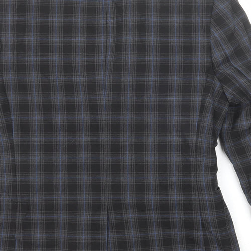 Swear & Mason Mens Black Check Polyester Jacket Suit Jacket Size 38 Regular