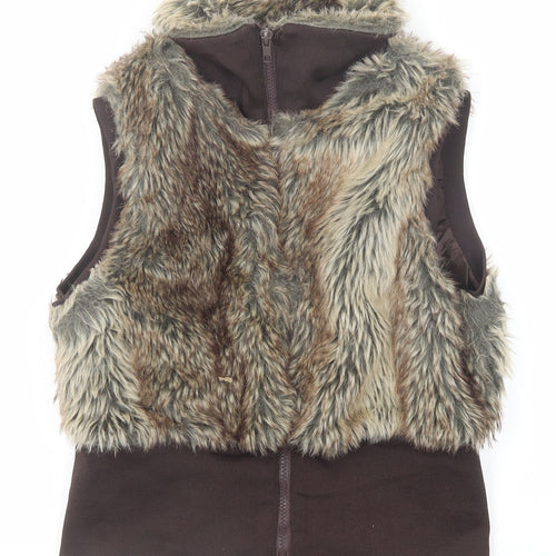 Cool Ice Womens Brown Gilet Jacket Size L Zip