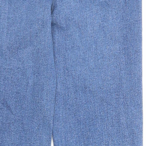 Marks and Spencer Womens Blue Cotton Straight Jeans Size 12 Regular Zip