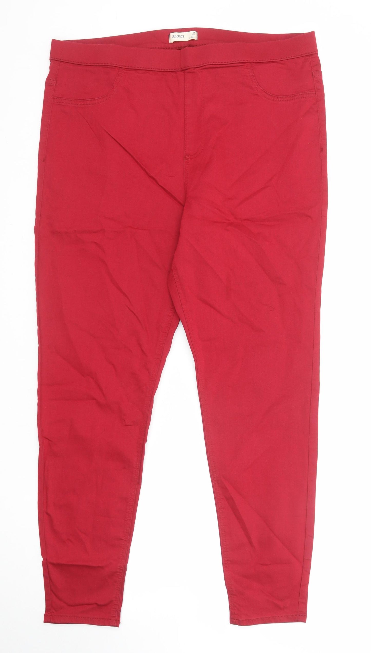 Marks and Spencer Womens Red Cotton Jegging Jeans Size 20 Regular