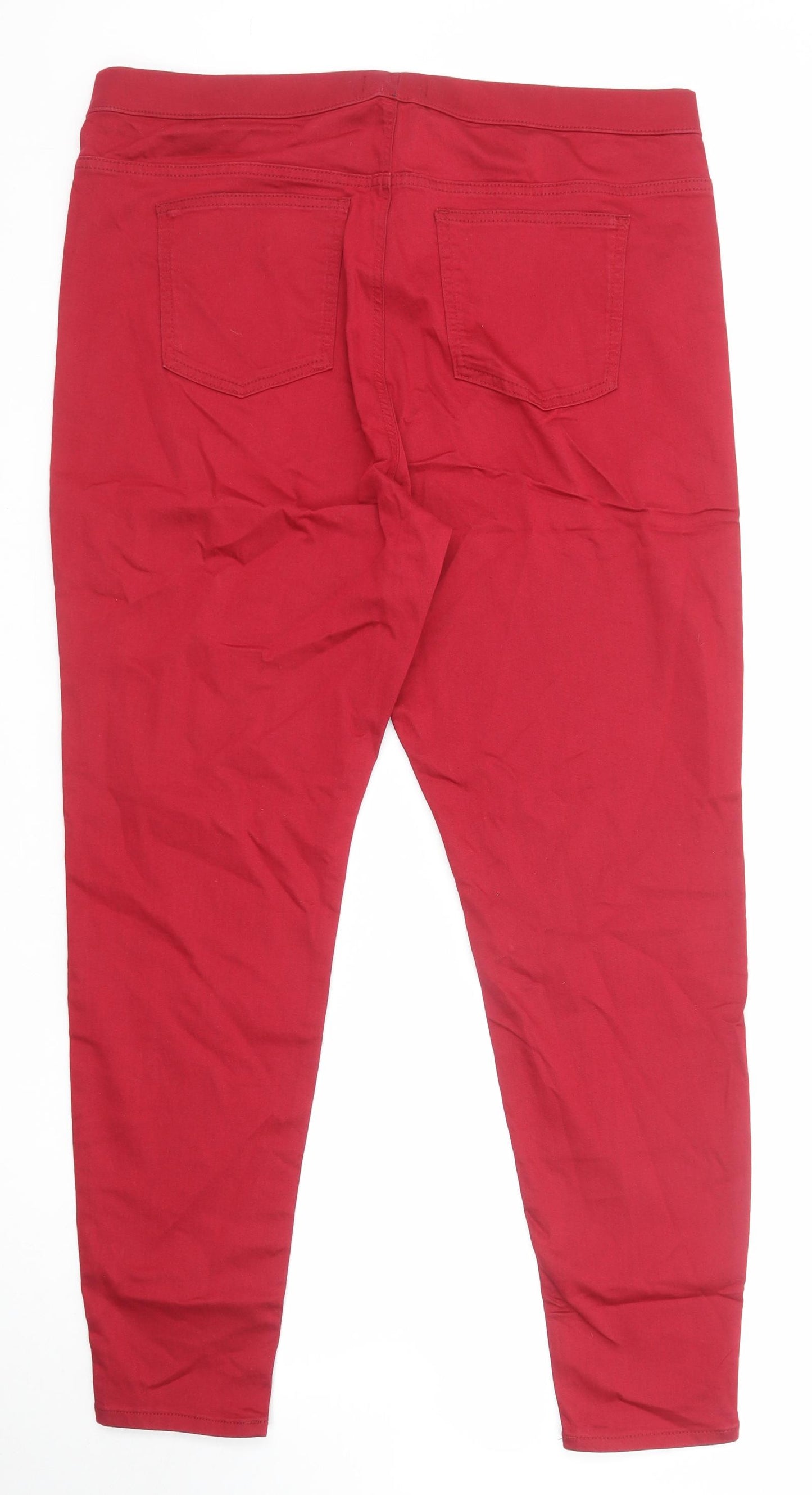 Marks and Spencer Womens Red Cotton Jegging Jeans Size 20 Regular