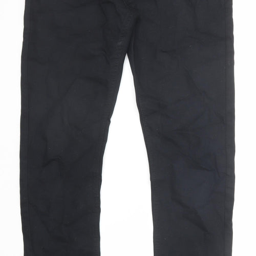 Marks and Spencer Mens Black Cotton Skinny Jeans Size 34 in L33 in Slim Zip