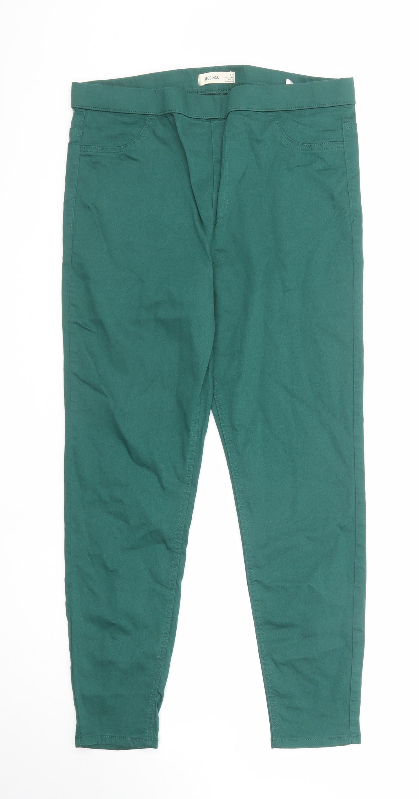 Marks and Spencer Womens Green Cotton Jegging Jeans Size 16 Regular