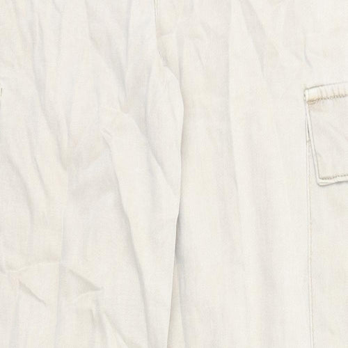 Marks and Spencer Boys Beige Lyocell Wide-Leg Jeans Size 11-12 Years Regular Zip