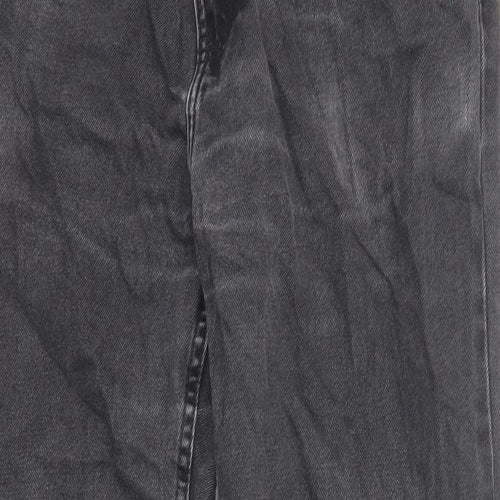 Marks and Spencer Mens Black Cotton Straight Jeans Size 32 in L29 in Regular Zip