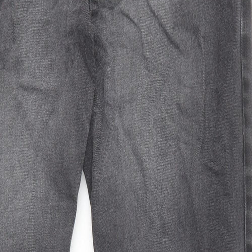 Marks and Spencer Mens Black Cotton Straight Jeans Size 32 in L29 in Regular Zip