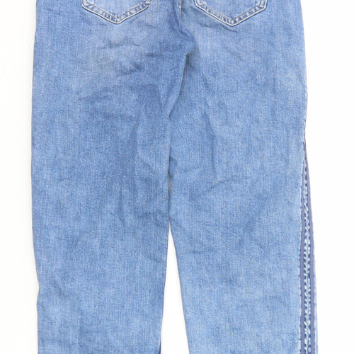 Marks and Spencer Womens Blue Cotton Straight Jeans Size 8 Regular Zip