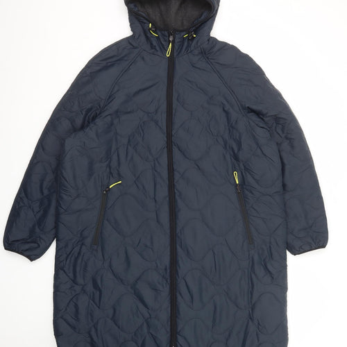 GOOD MOVE Womens Black Quilted Coat Size 18 Zip