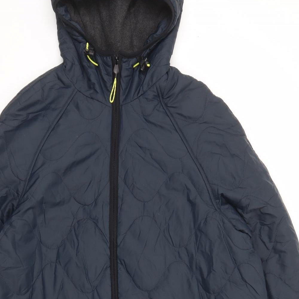 GOOD MOVE Womens Black Quilted Coat Size 18 Zip