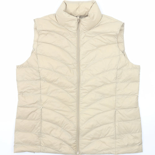Marks and Spencer Womens Beige Gilet Jacket Size 16 Zip