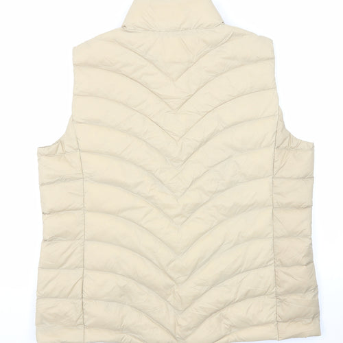 Marks and Spencer Womens Beige Gilet Jacket Size 16 Zip