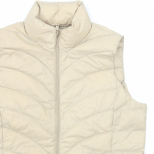 Marks and Spencer Womens Beige Gilet Jacket Size 16 Zip