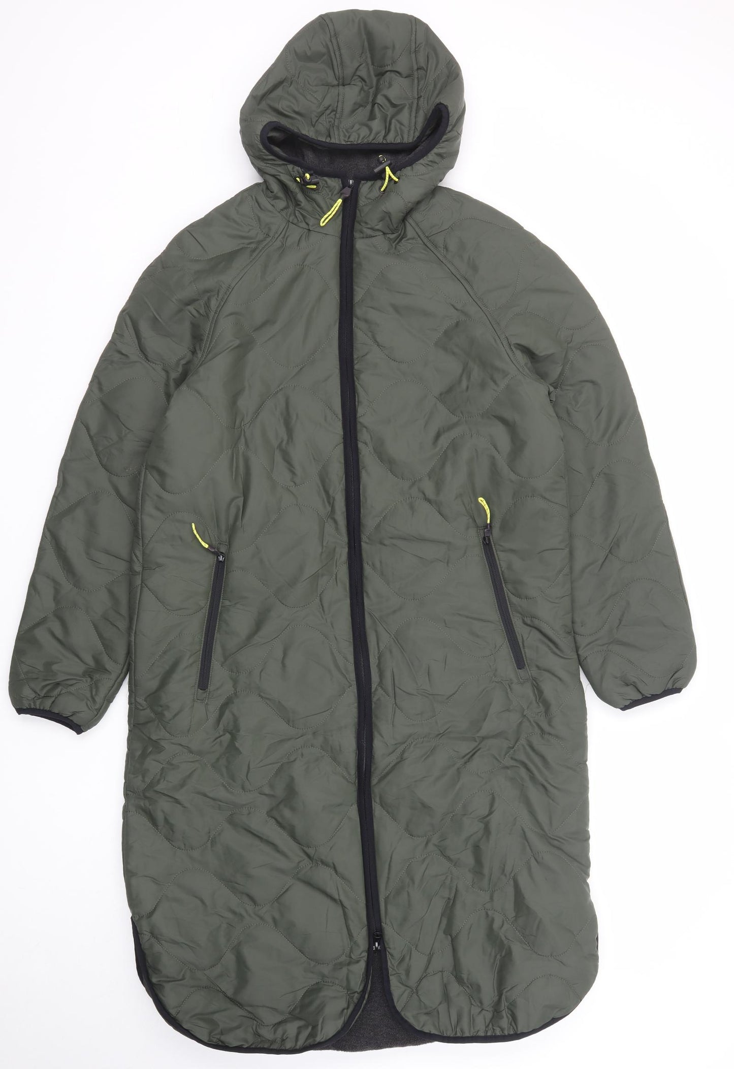 GOOD MOVE Womens Green Quilted Coat Size 8 Zip