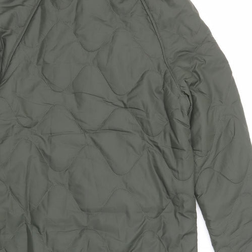 GOOD MOVE Womens Green Quilted Coat Size 8 Zip