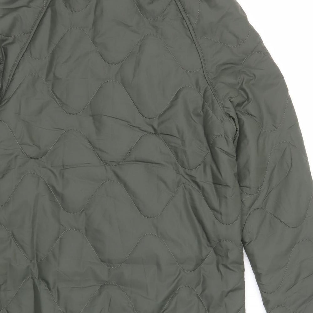 GOOD MOVE Womens Green Quilted Coat Size 8 Zip