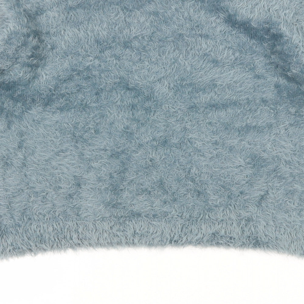 Pull&Bear Womens Blue Round Neck Polyamide Pullover Jumper Size XS