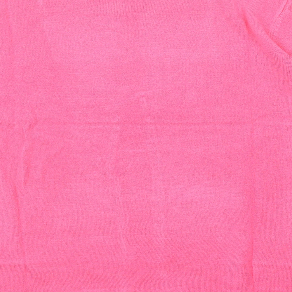 Marks and Spencer Womens Pink Round Neck Acrylic Pullover Jumper Size 16