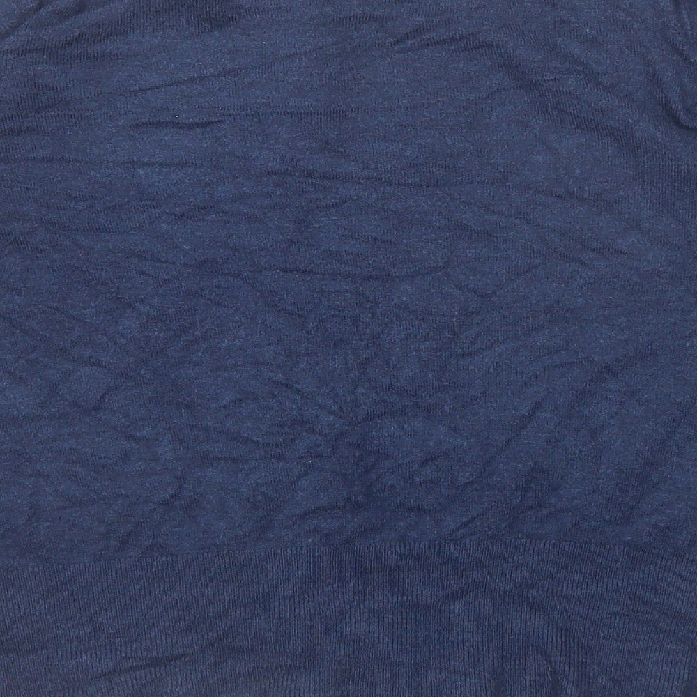 Marks and Spencer Womens Blue Round Neck Viscose Cardigan Jumper Size 8