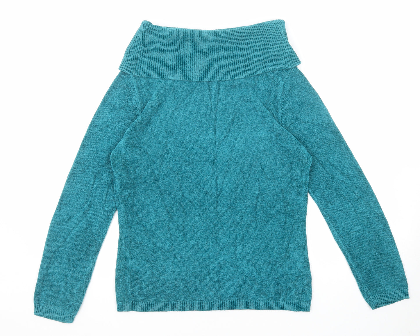 Marks and Spencer Womens Blue Roll Neck Viscose Pullover Jumper Size 12