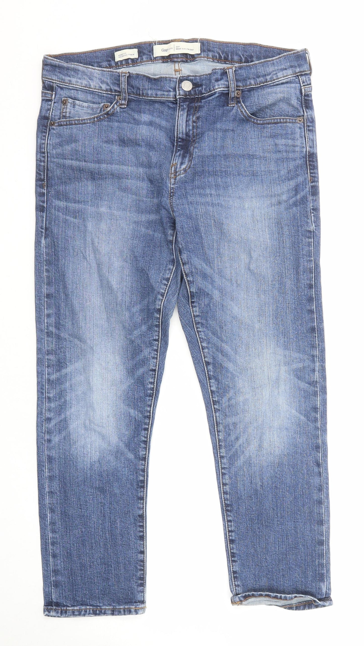 Gap Womens Blue Cotton Straight Jeans Size 30 in Regular Zip