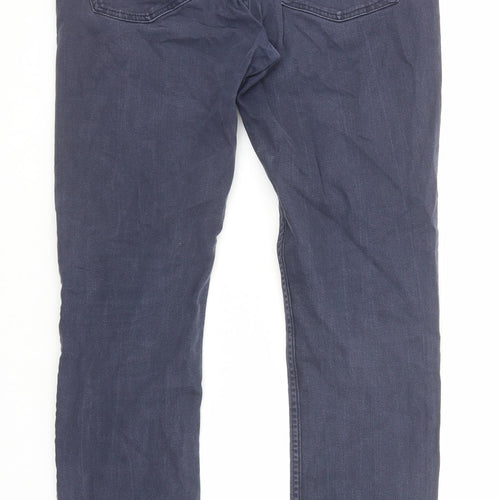 H&M Mens Blue Cotton Skinny Jeans Size 32 in Regular Zip
