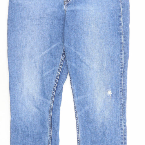 Gap Womens Blue Cotton Straight Jeans Size 30 Regular Zip