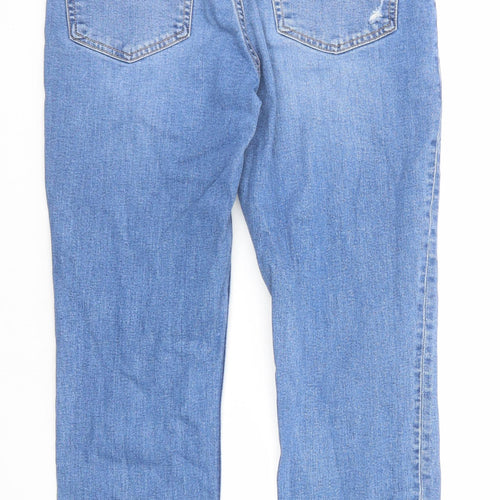 Gap Womens Blue Cotton Straight Jeans Size 30 Regular Zip