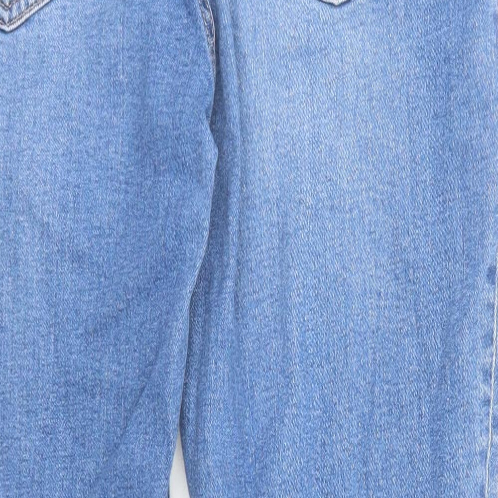 Gap Womens Blue Cotton Straight Jeans Size 30 Regular Zip