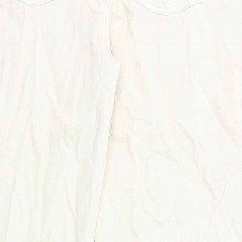 Marks and Spencer Womens Beige Cotton Wide-Leg Jeans Size 20 Regular Zip - Short Leg