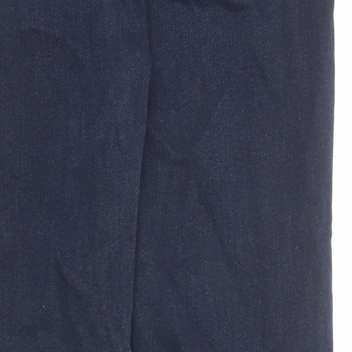 Marks and Spencer Womens Blue Cotton Skinny Jeans Size 12 Regular Zip - Long Leg