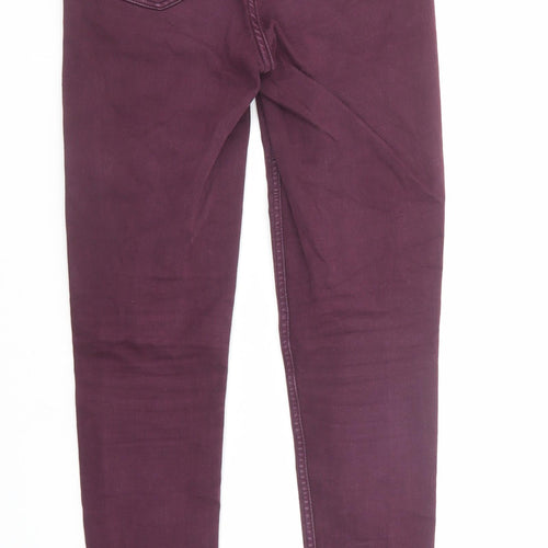 Oasis Womens Purple Cotton Skinny Jeans Size 8 Regular Zip