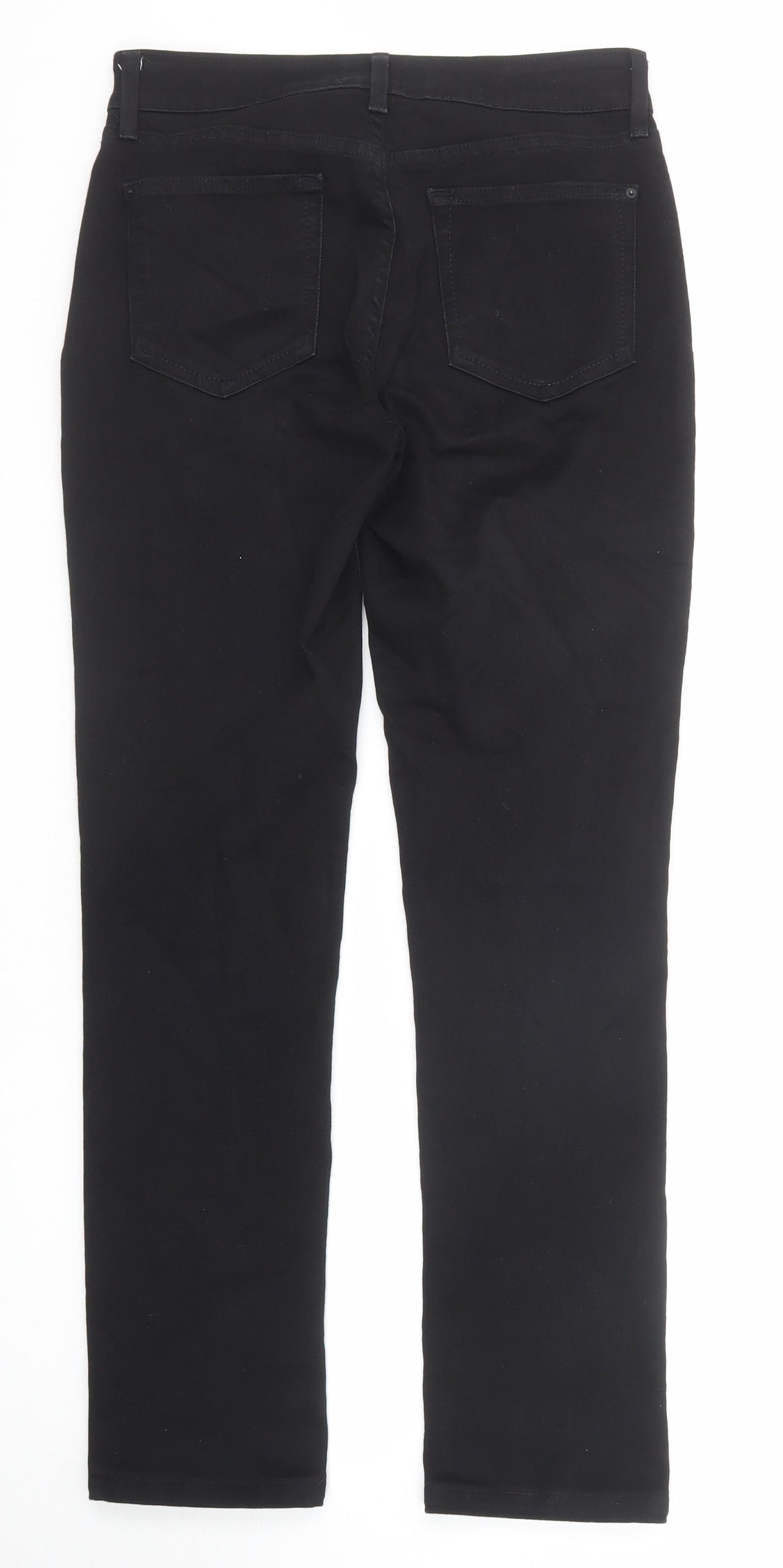 NYJD Womens Black Cotton Straight Jeans Size 6 Regular Zip