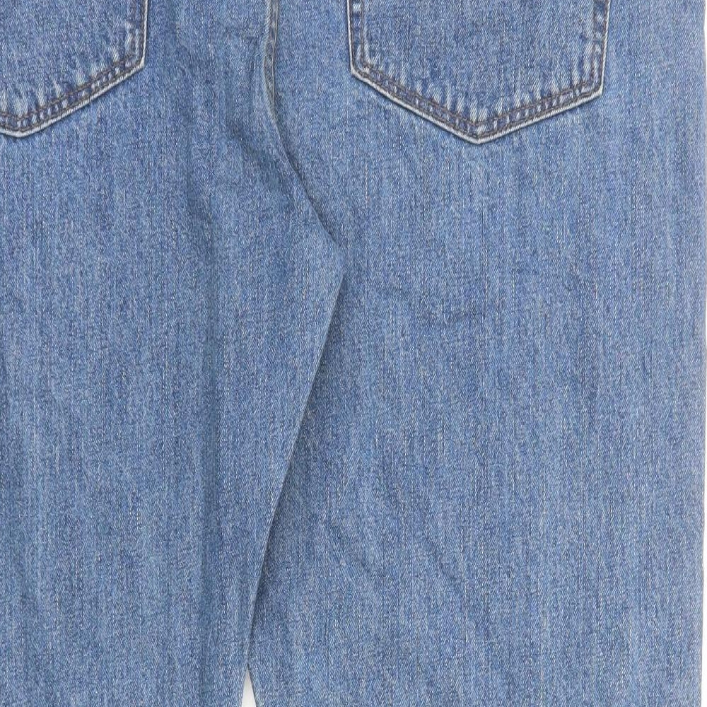 Marks and Spencer Mens Blue Cotton Straight Jeans Size 44 in L27 in Regular Zip - Short Leg