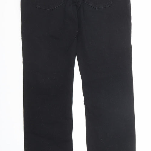 NEXT Womens Black Cotton Straight Jeans Size 10 Slim Zip - Long Leg