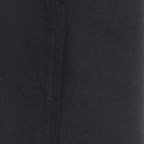 NEXT Womens Black Cotton Straight Jeans Size 10 Slim Zip - Long Leg