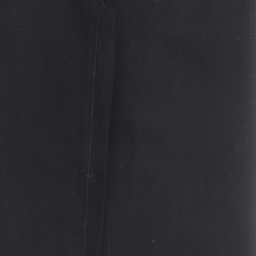 NEXT Womens Black Cotton Straight Jeans Size 10 Slim Zip - Long Leg