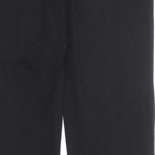 NEXT Womens Black Cotton Straight Jeans Size 10 Slim Zip - Long Leg