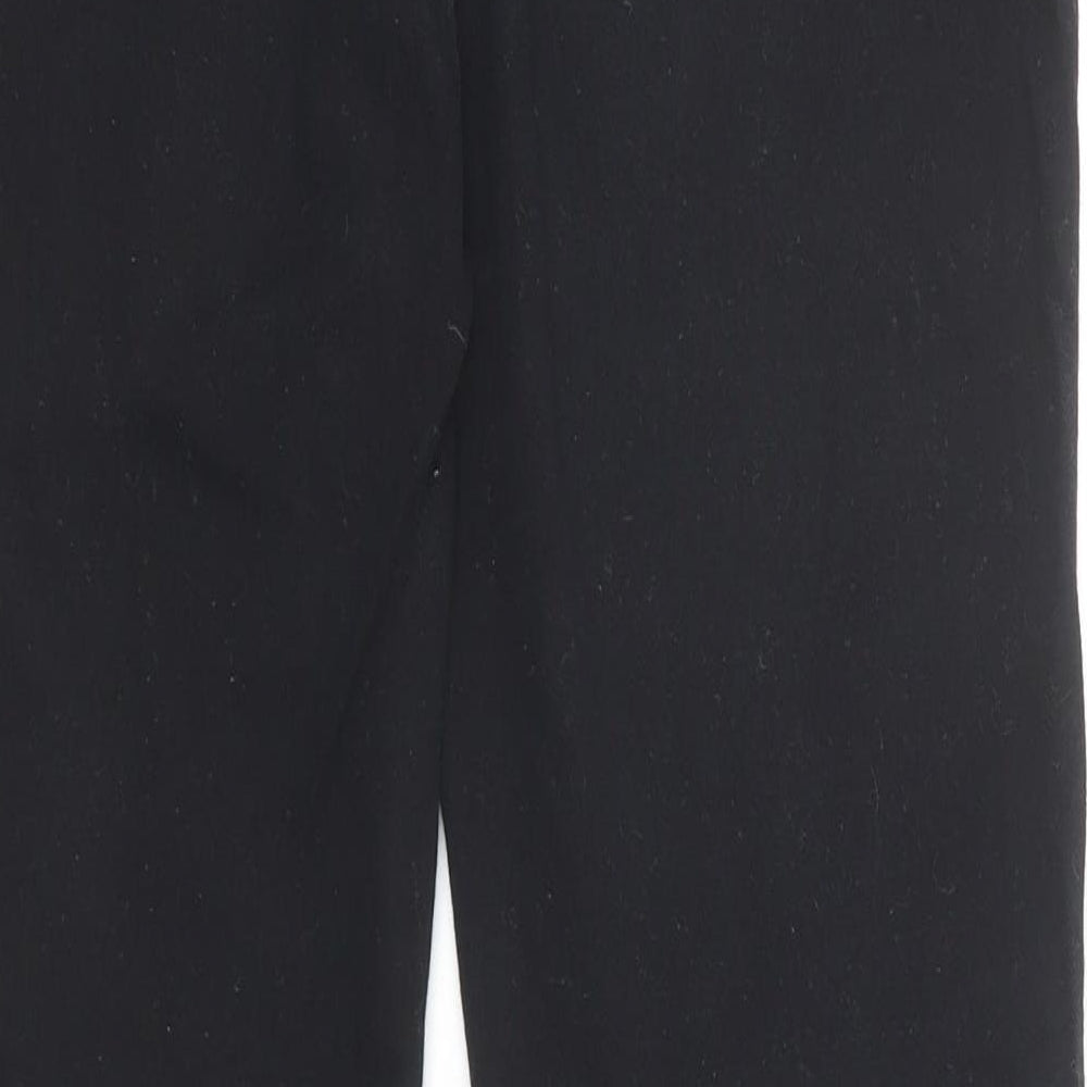NEXT Womens Black Cotton Straight Jeans Size 10 Slim Zip - Long Leg