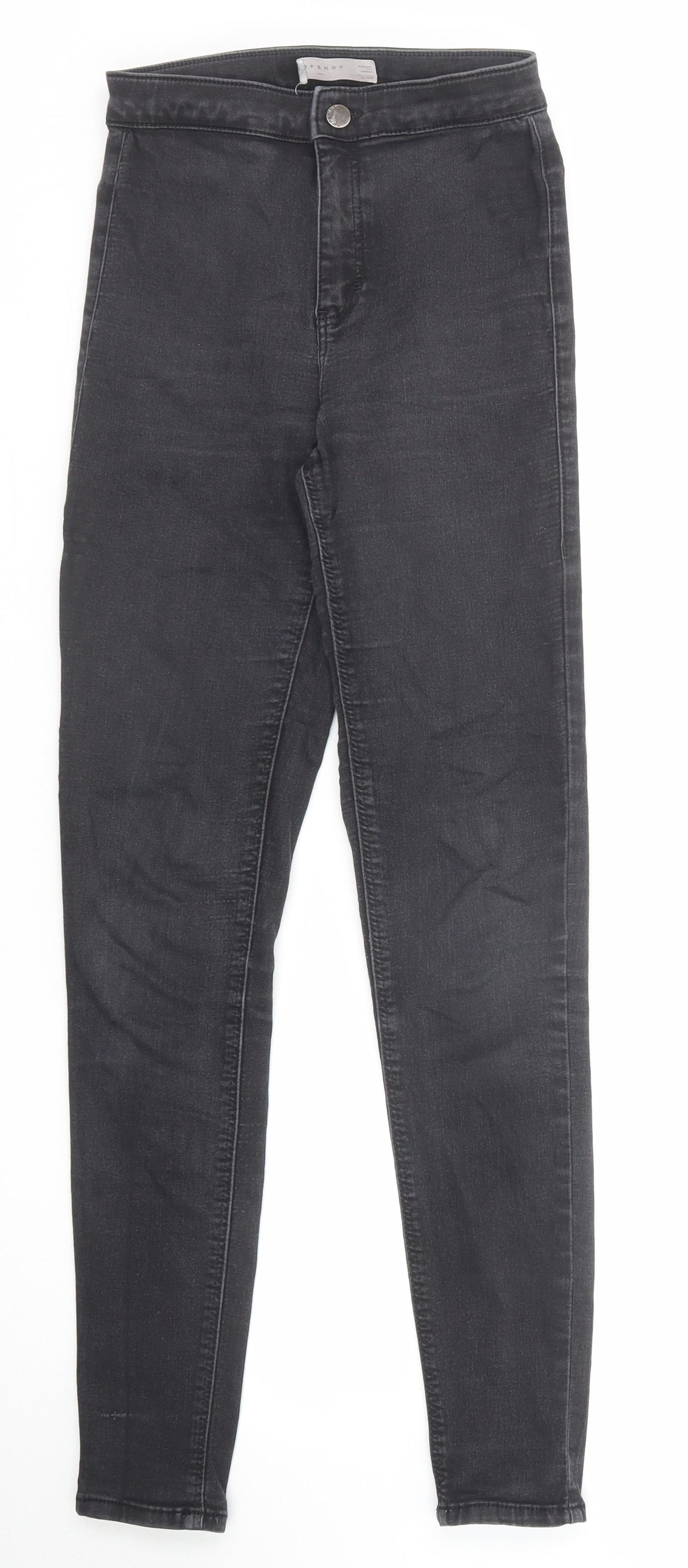 Topshop Womens Grey Cotton Skinny Jeans Size 26 in L34 in Regular Zip